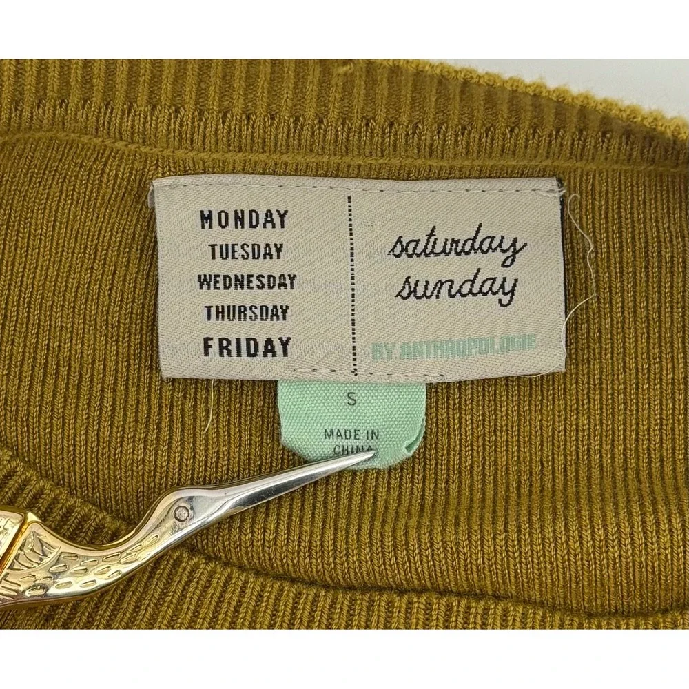 Saturday Sunday by Anthropologie Tunic Sweater Womens Small Mustard‎ Yellow